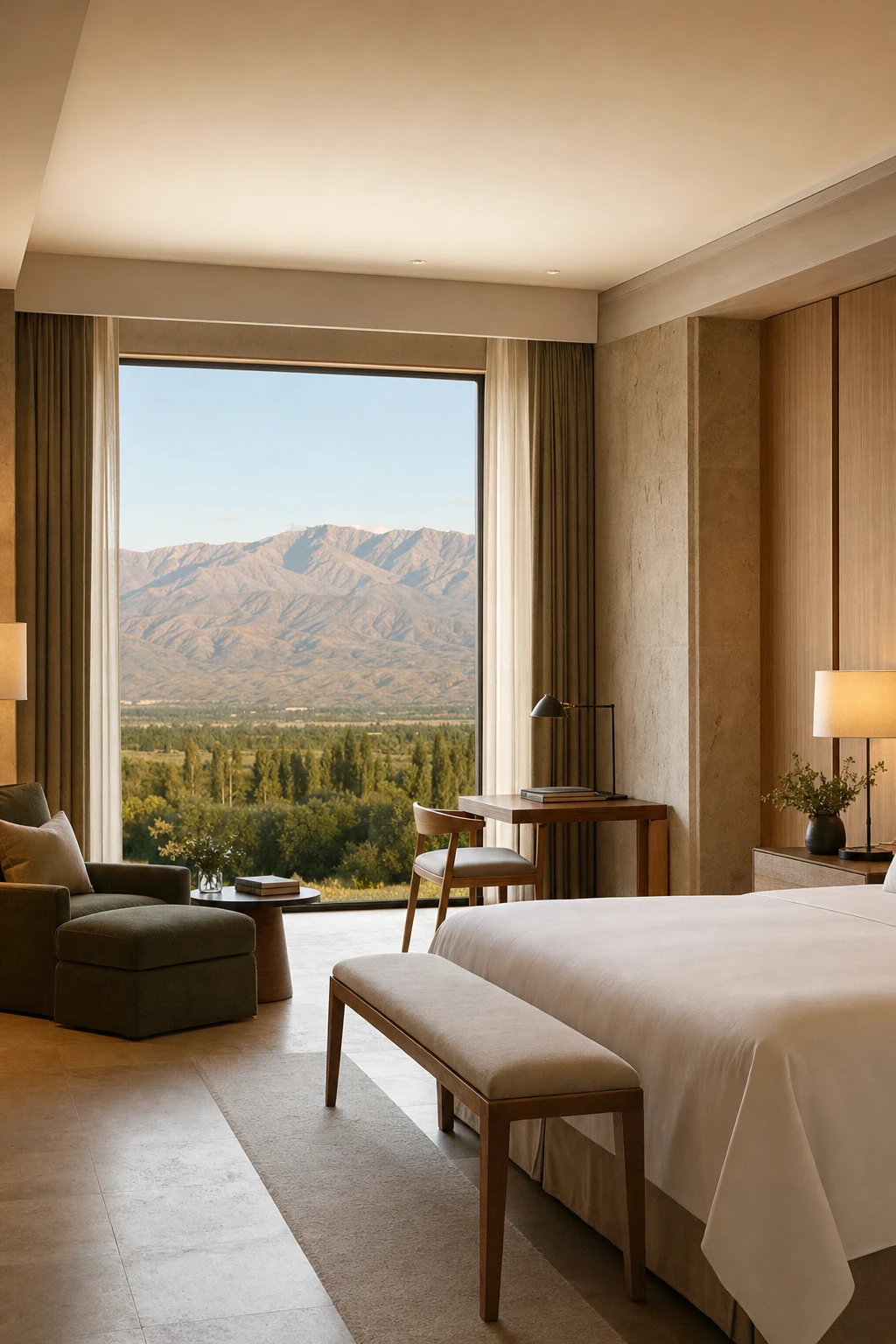 Suite de hotel con vistas a los Andes