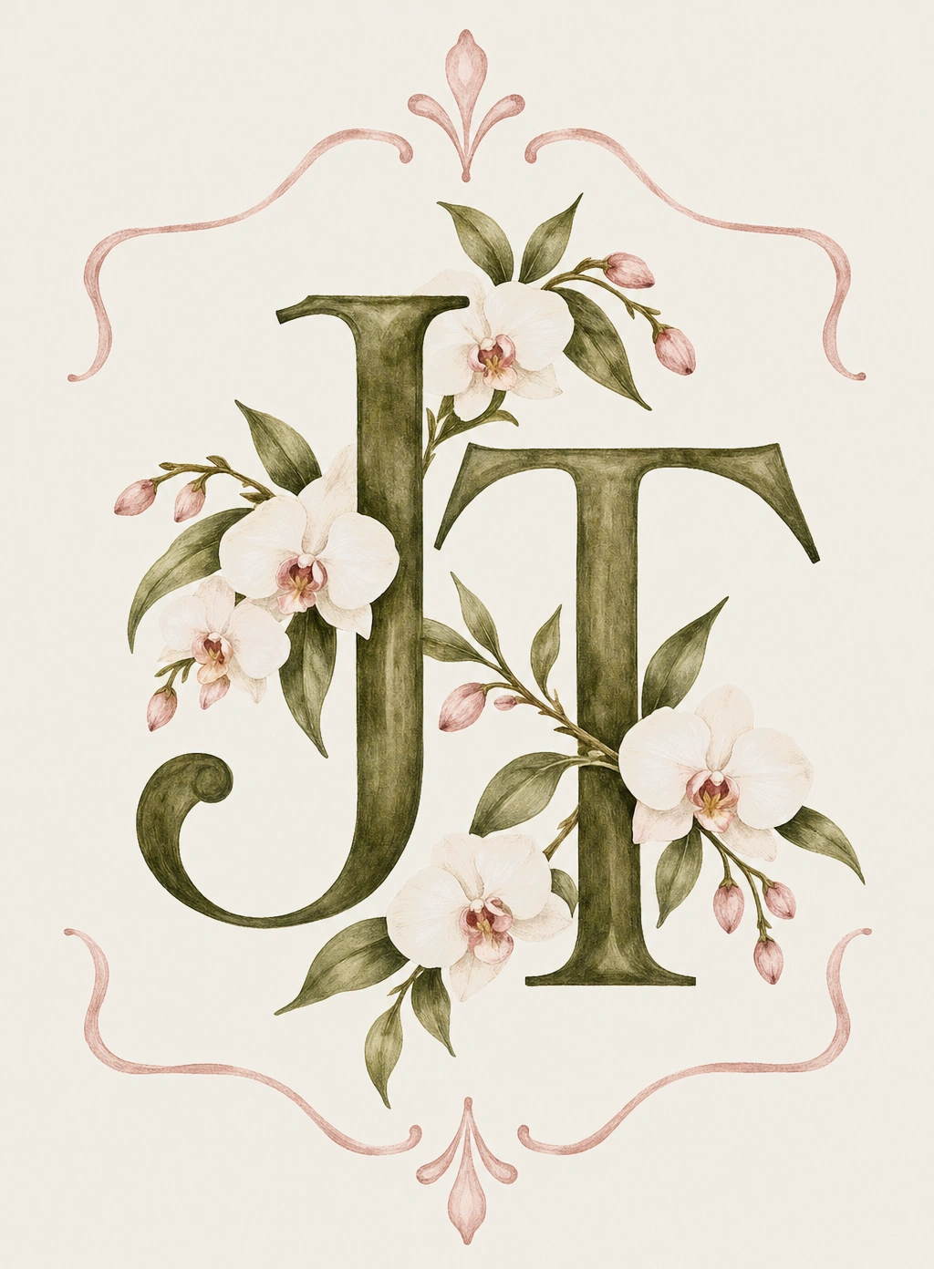 Monograma floral J y T
